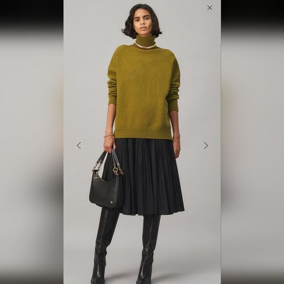 Tory Burch Sweaters - Tory Burch Wool Cashmere Blend Oversized Turtleneck, Olive Green - Size M